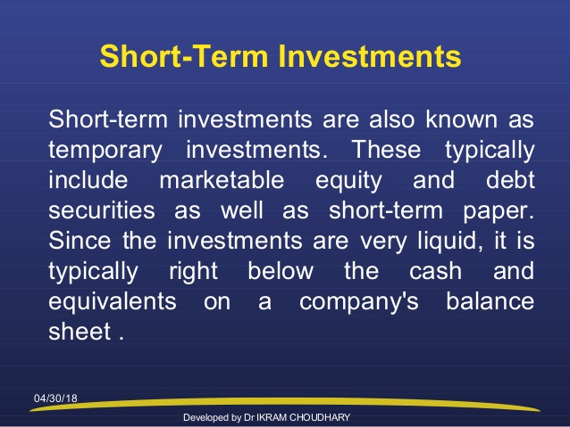 temporary investments are