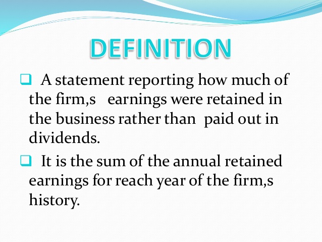 define statement of retained earnings