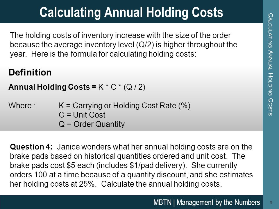 what are holding costs